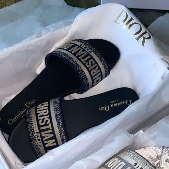 39 Christian dior dway slides sandals deep blue navy - Picture 4 of 11